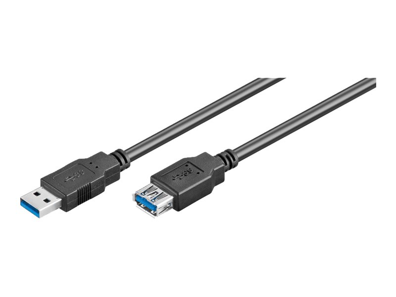 USB 3.0 forlængerkabel 5 meter – USB-A han til USB-A hun – Tripel-afskærmet – Sort USB 3.0 forlængerkabel 5 meter USB-A han til USB-A hun sort