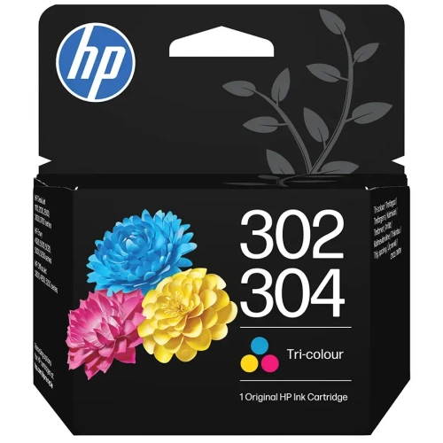 Original HP 302/304 Tri-Color blækpatron med kapacitet på 100 sider