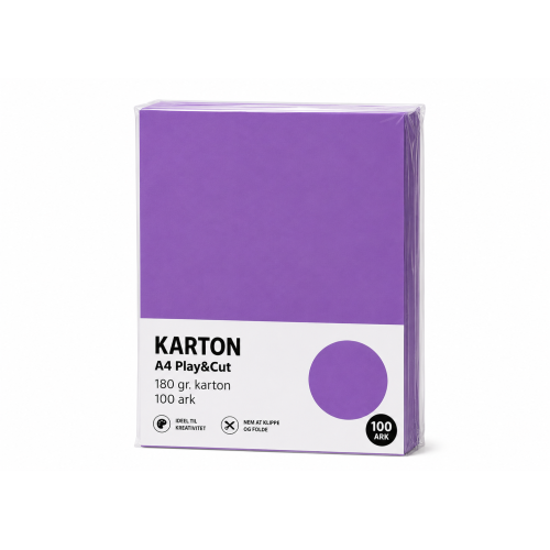 Karton A4 180 gr. 100 ark Klar Lavendel