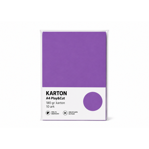 Karton A4 180 gr. 10 ark Lavendel