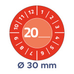Inspektionsmærke Ø30 mm. vinyl - 20__ vejrbestandig Rød - Image 2