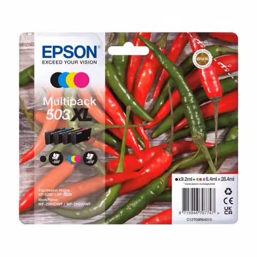 Blækpatroner Epson 503 BK,C,M,Y XL (Chili-serien)