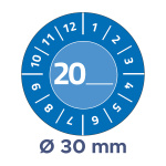 Inspektionsmærke Ø30 mm. vinyl - 20__ vejrbestandig Blå - Image 3