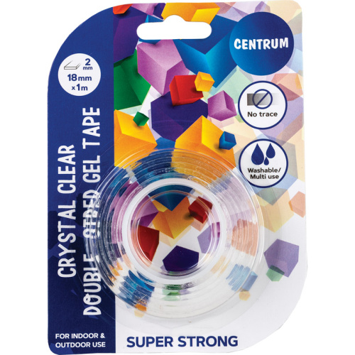 Dobbeltklæbende Nano Gel Tape 18 mm x 1 meter til montering uden skruer.