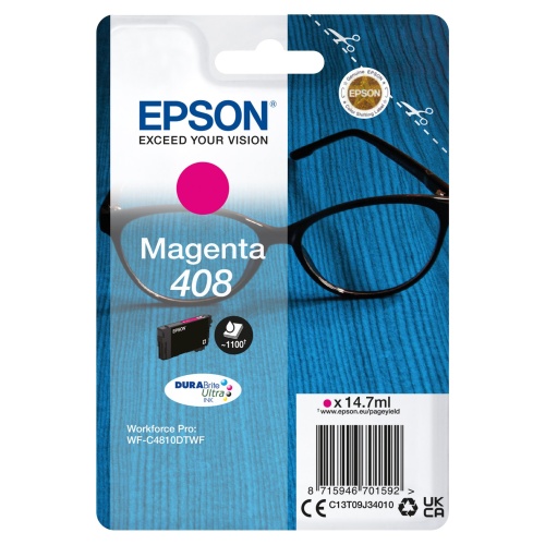 Original Epson 408 Cyan blækpatron 14,7 ml med brillemotiv