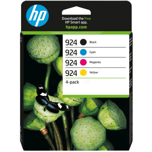 HP 924 original blækpatron multipack med sort, cyan, magenta og gul